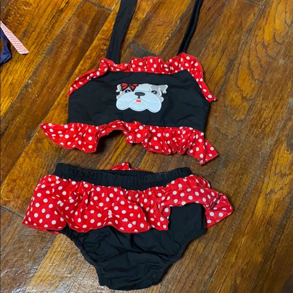 3t Georgia bulldogs swim suit smocked